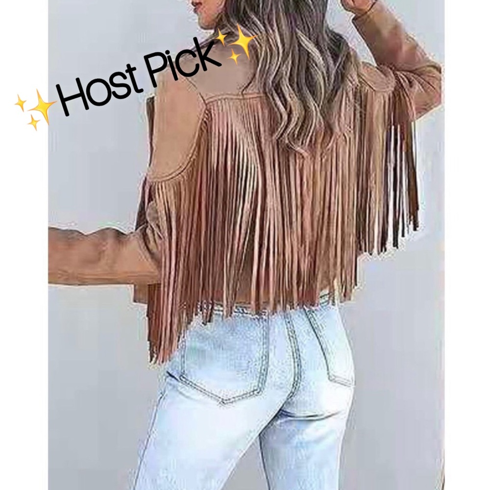 🎉HP🎉Vintage Leather Tassel Jacket